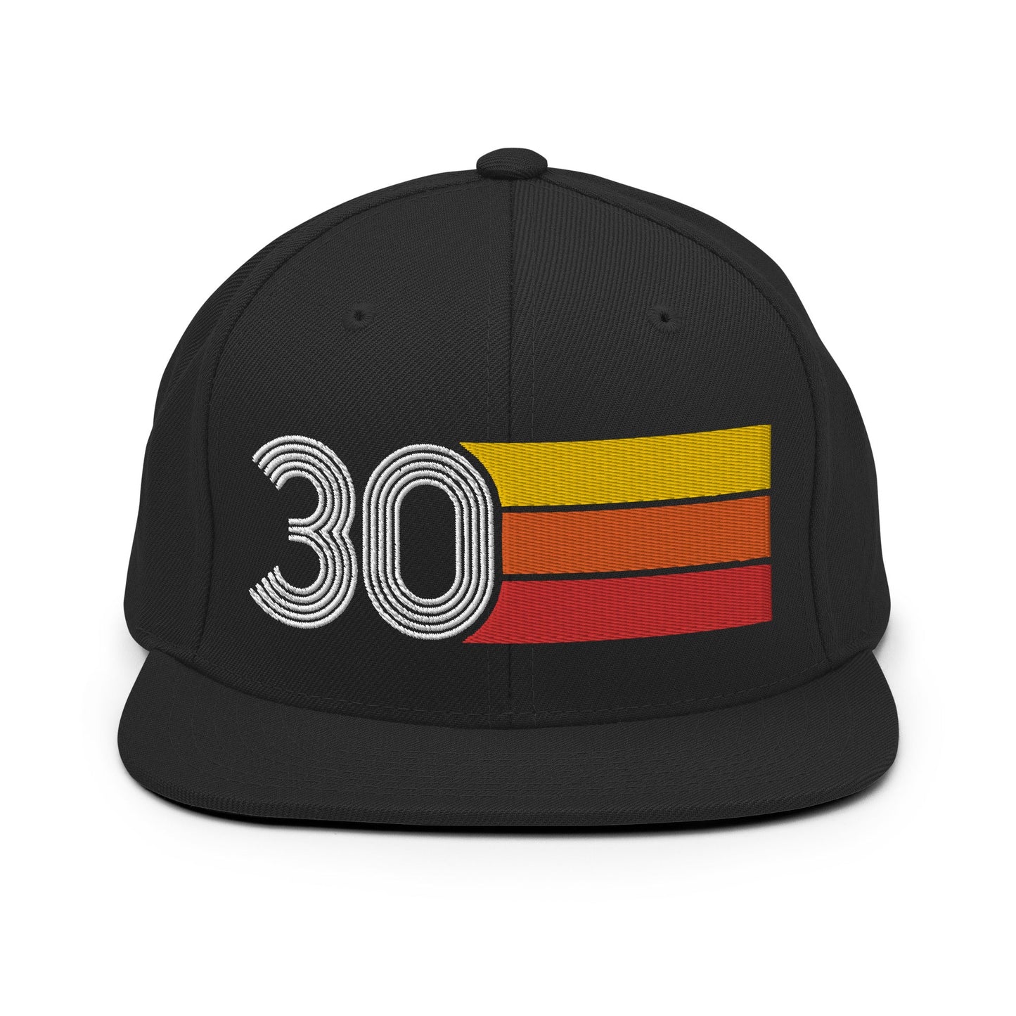 30 - Number Thirty 30th Birthday Gift Idea Flat Bill Snapback Hat for Men and Women - Styleuniversal