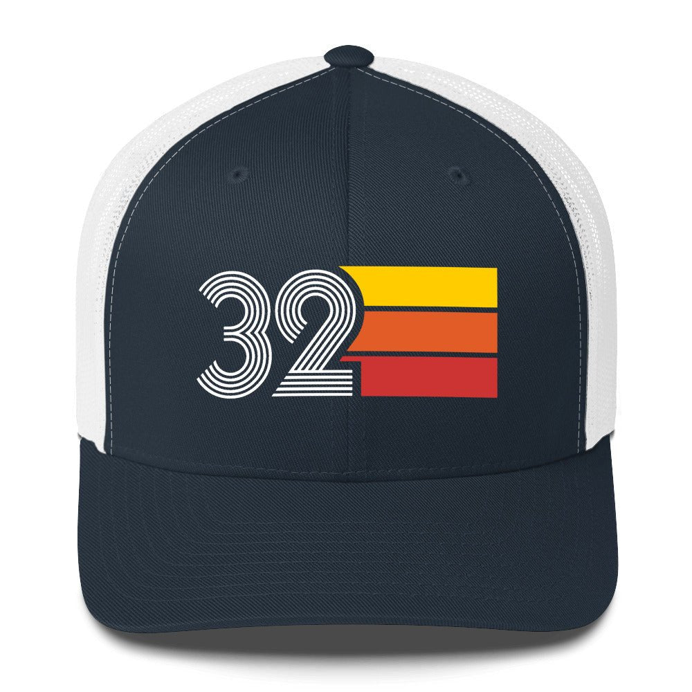 32 Retro Trucker Hat Birthday Gift Cap Decoration Party Idea for Women Men - Styleuniversal