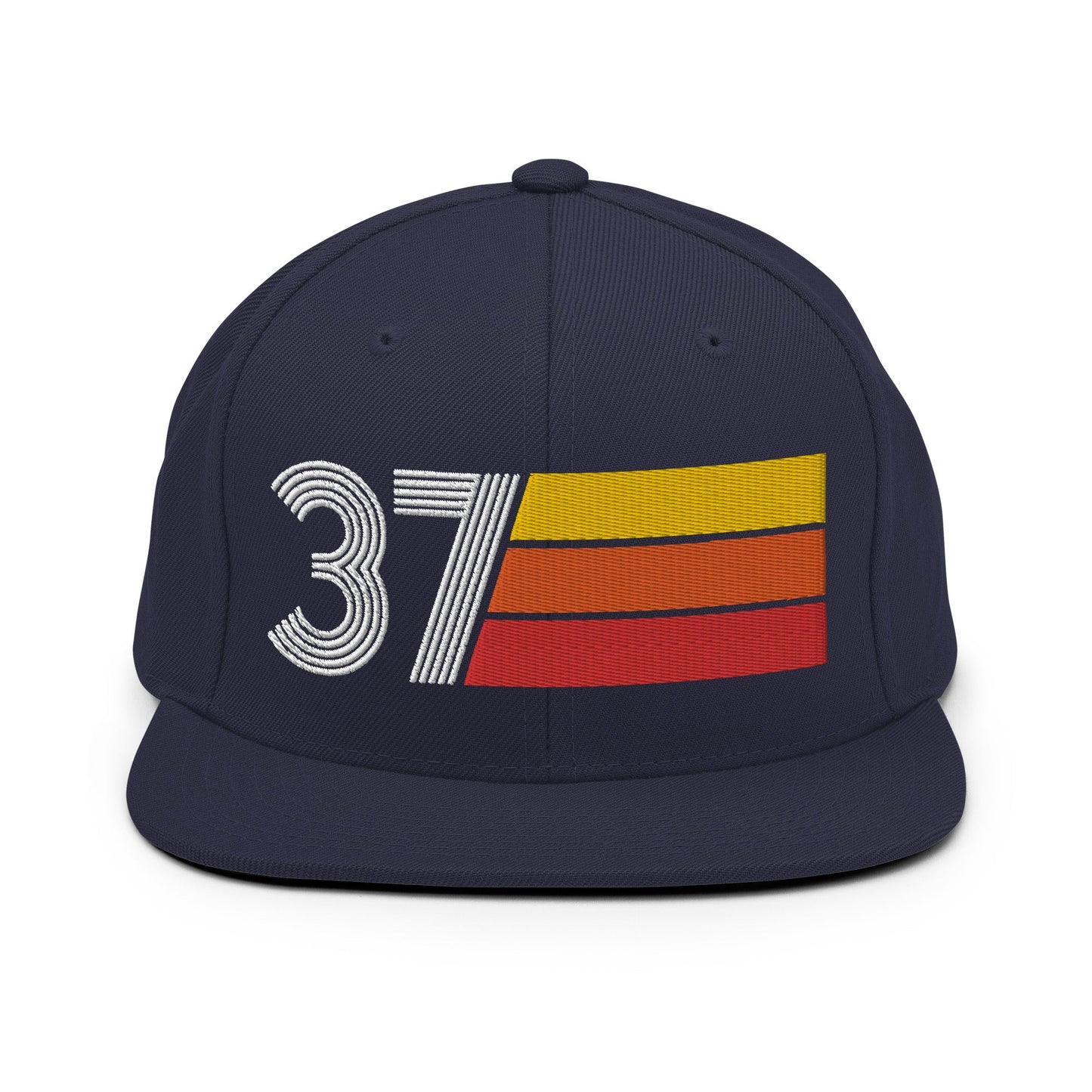 37 - Number Thirty Seven Retro Tri Line Snapback Hat - Styleuniversal