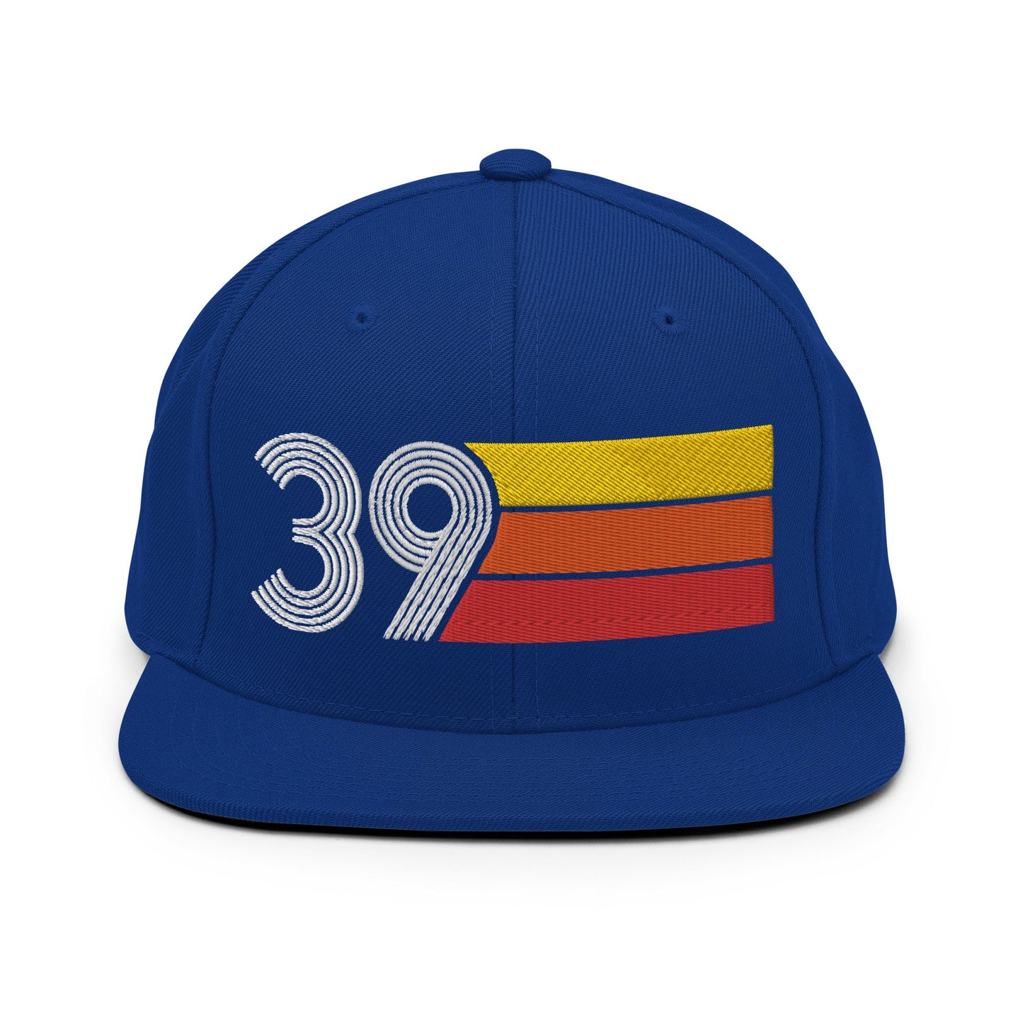 39 - Number Thirty Nine Retro Tri Line Snapback Hat - Styleuniversal