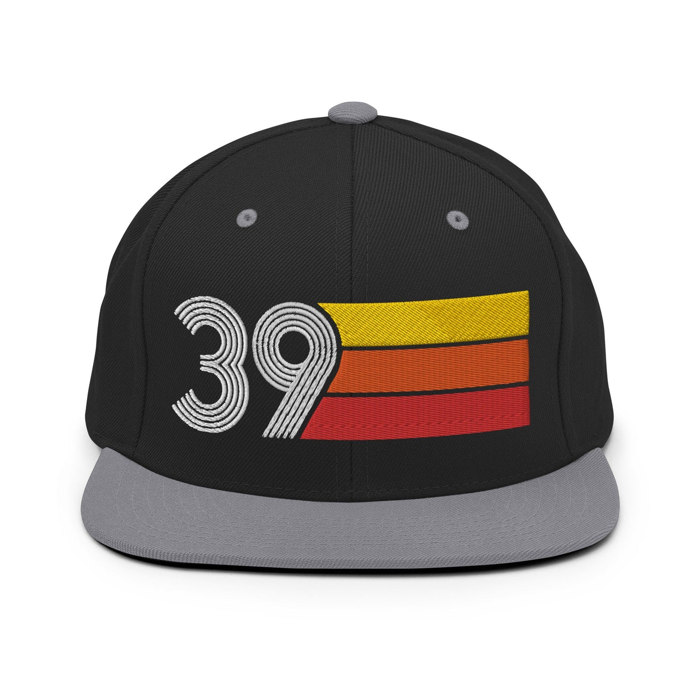 39 - Number Thirty Nine Retro Tri Line Snapback Hat - Styleuniversal