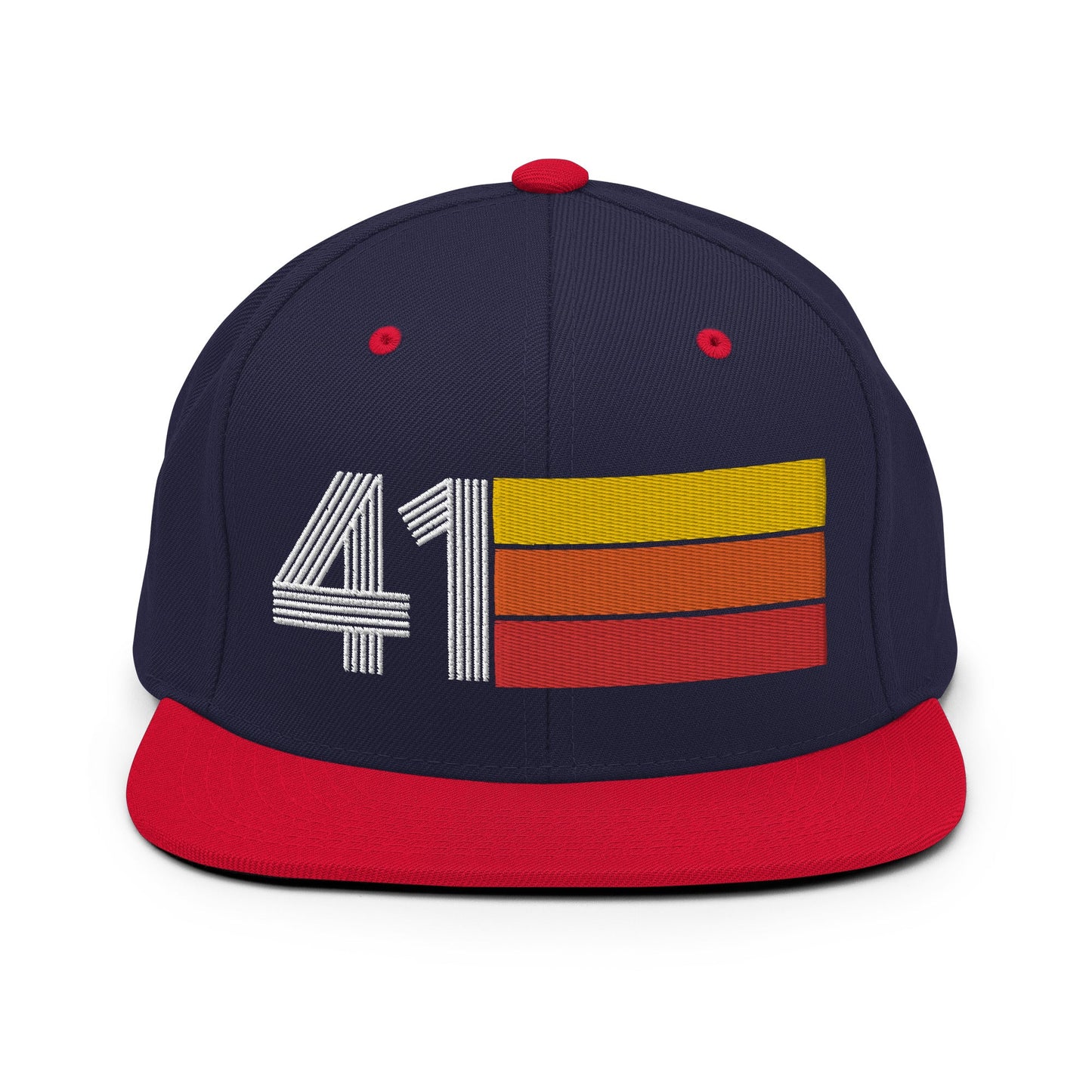 41 - Number Forty One Retro Tri-Line Snapback Hat - Styleuniversal
