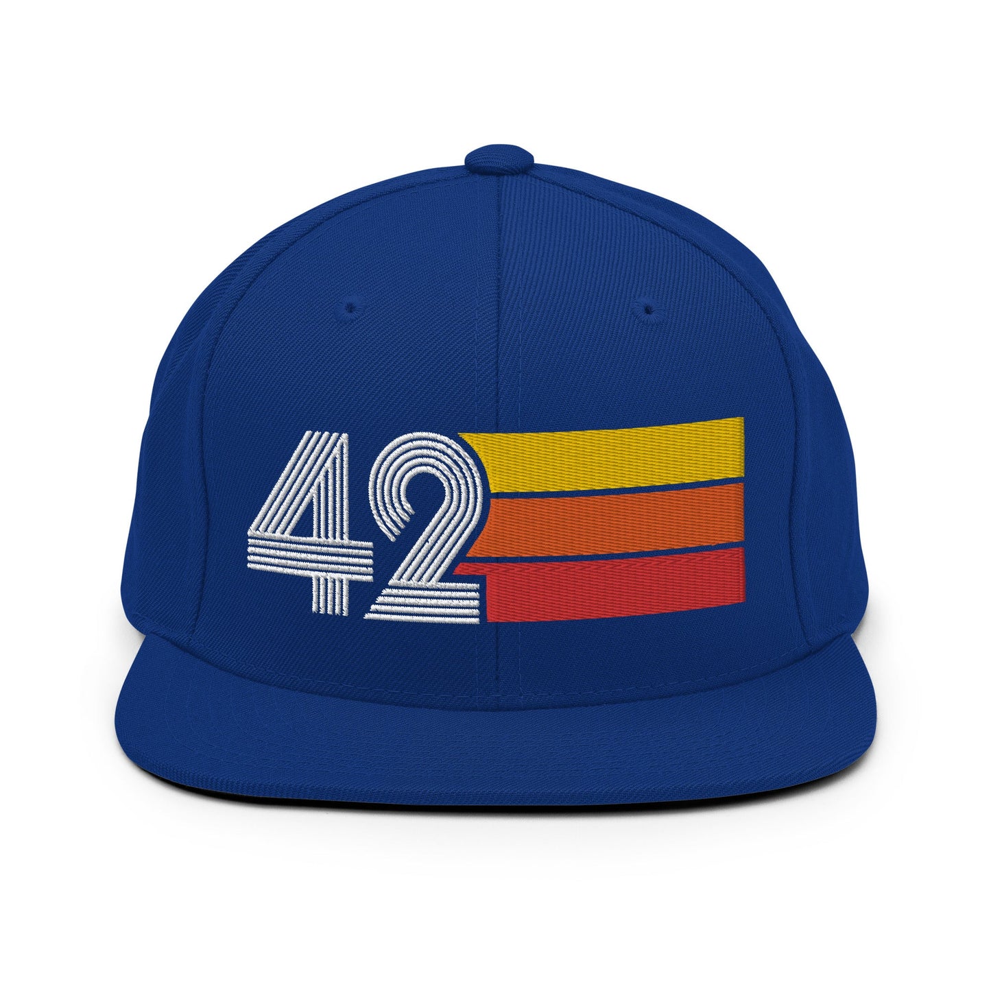 42 - Number Forty Two Retro Tri-Line Snapback Hat - Styleuniversal