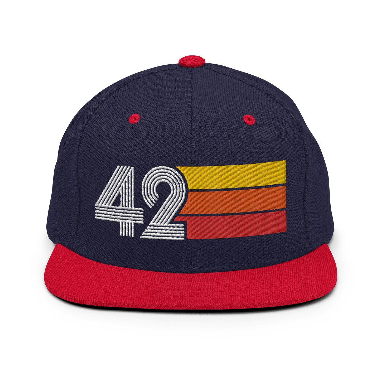 42 - Number Forty Two Retro Tri-Line Snapback Hat - Styleuniversal