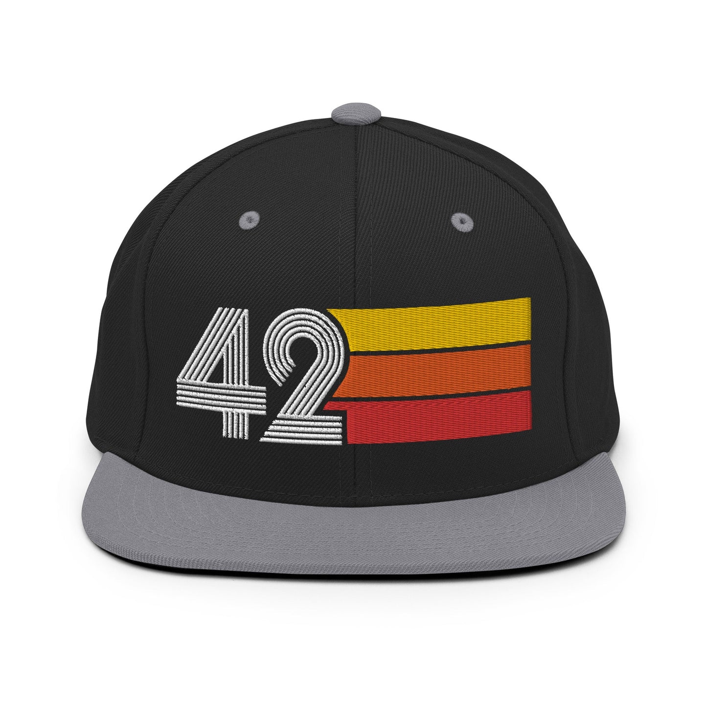 42 - Number Forty Two Retro Tri-Line Snapback Hat - Styleuniversal