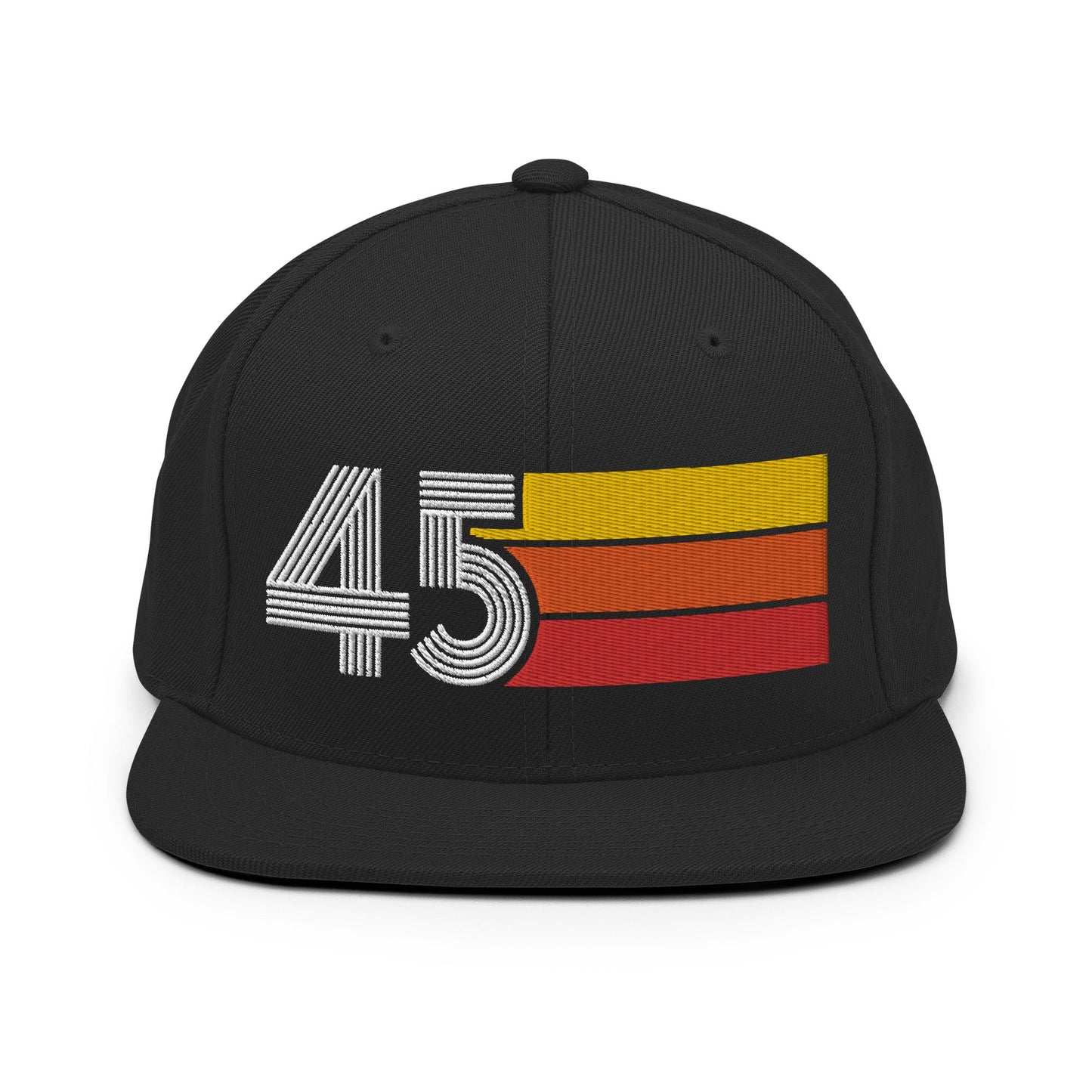 45 - Number Forty Five Retro Tri-Line Snapback Hat - Styleuniversal