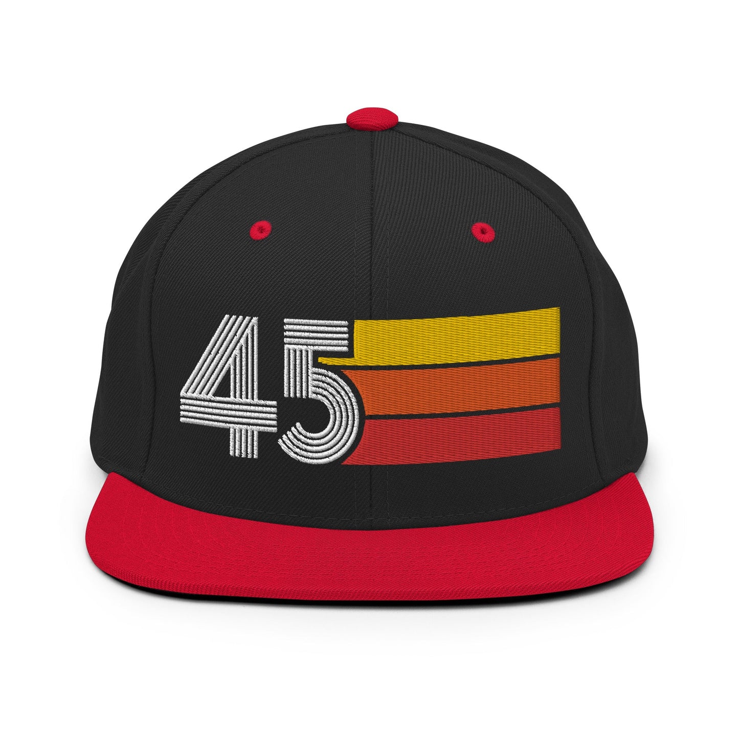 45 - Number Forty Five Retro Tri-Line Snapback Hat - Styleuniversal