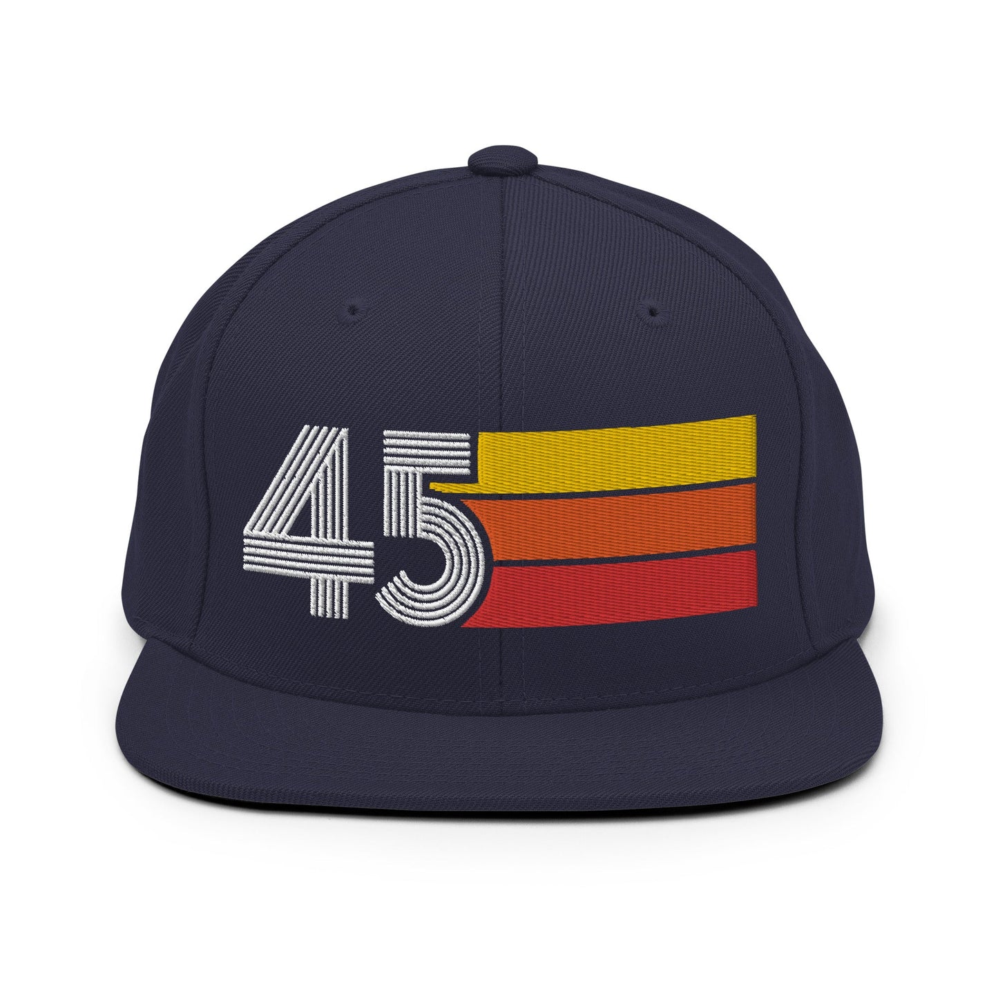 45 - Number Forty Five Retro Tri-Line Snapback Hat - Styleuniversal