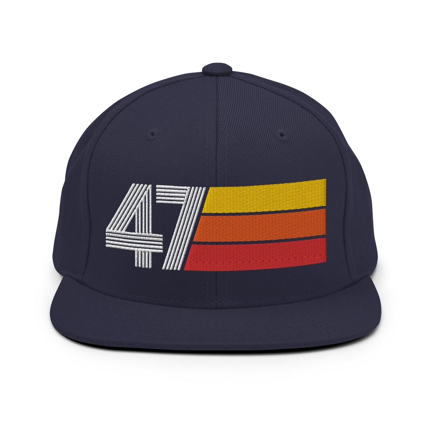 47 - Number Forty Seven Retro Tri-Line Snapback Hat - Styleuniversal