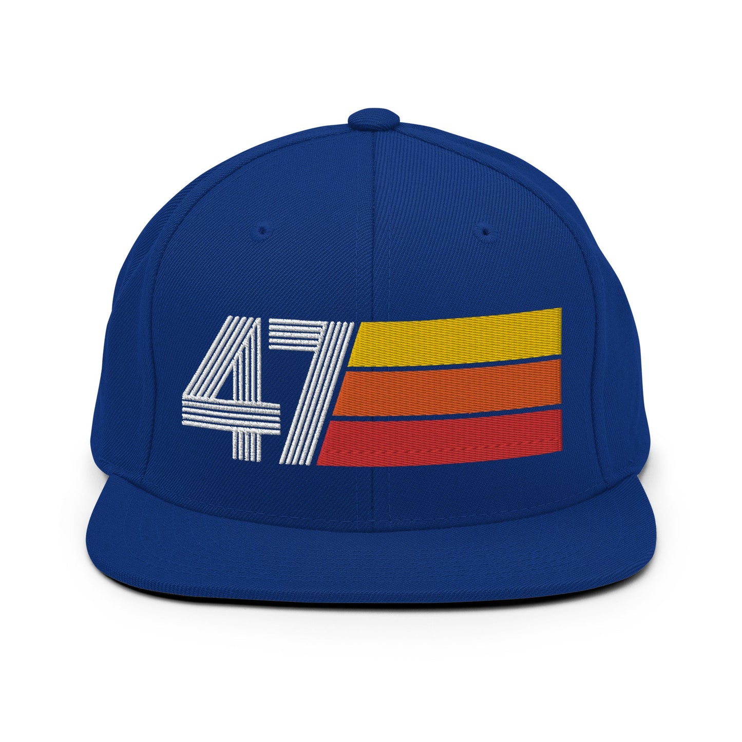 47 - Number Forty Seven Retro Tri-Line Snapback Hat - Styleuniversal