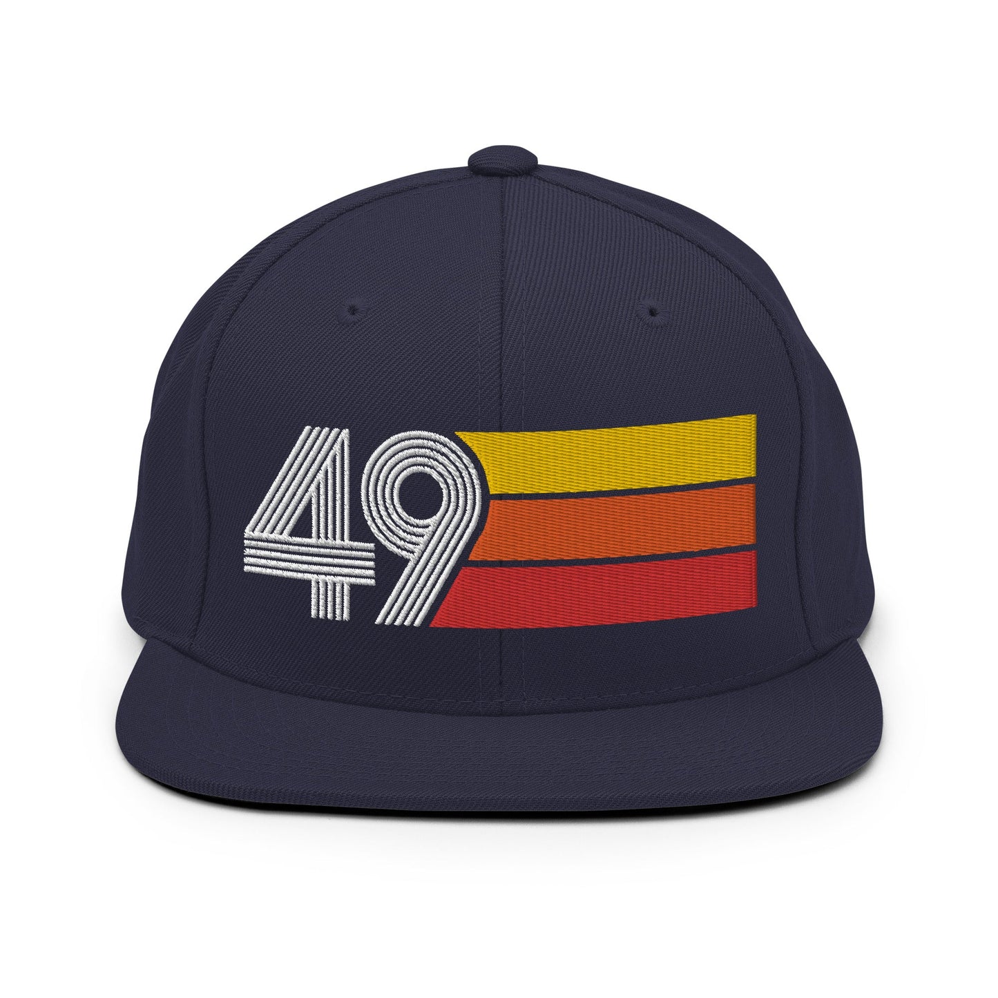 49 - Number Forty Nine Retro Tri-Line Snapback Hat - Styleuniversal