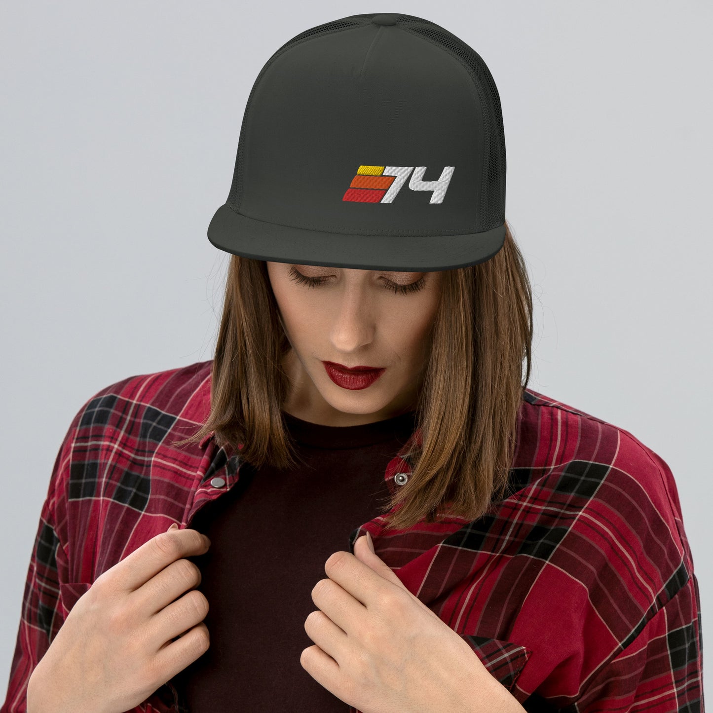 74 - 1974 Retro Sport Flat Bill Trucker Cap