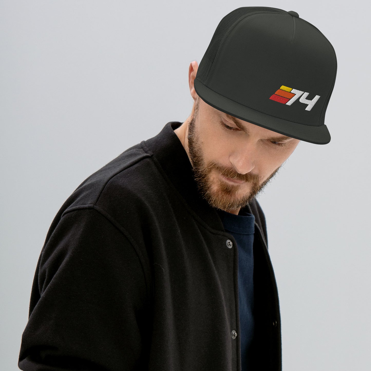 74 - 1974 Retro Sport Flat Bill Trucker Cap
