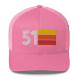 51 1951 Number Retro Trucker Hat Birthday Gift Cap Decoration Party Idea for Women Men - Styleuniversal