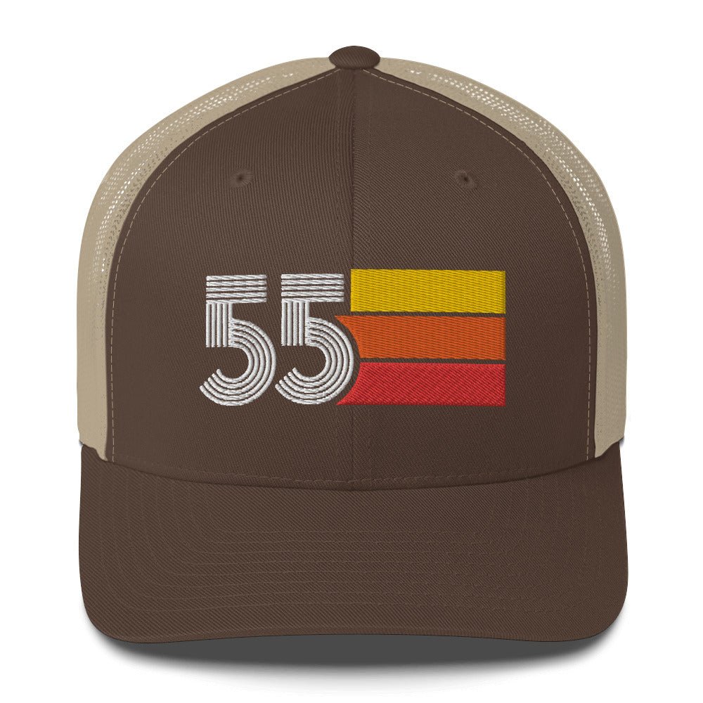 55 1955 Number Retro Trucker Hat Birthday Gift Cap Decoration Party Idea for Women Men - Styleuniversal