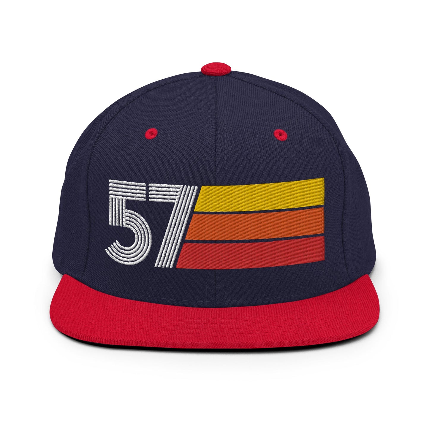 57 - 1957 Retro Tri-Line Snapback Hat - Styleuniversal