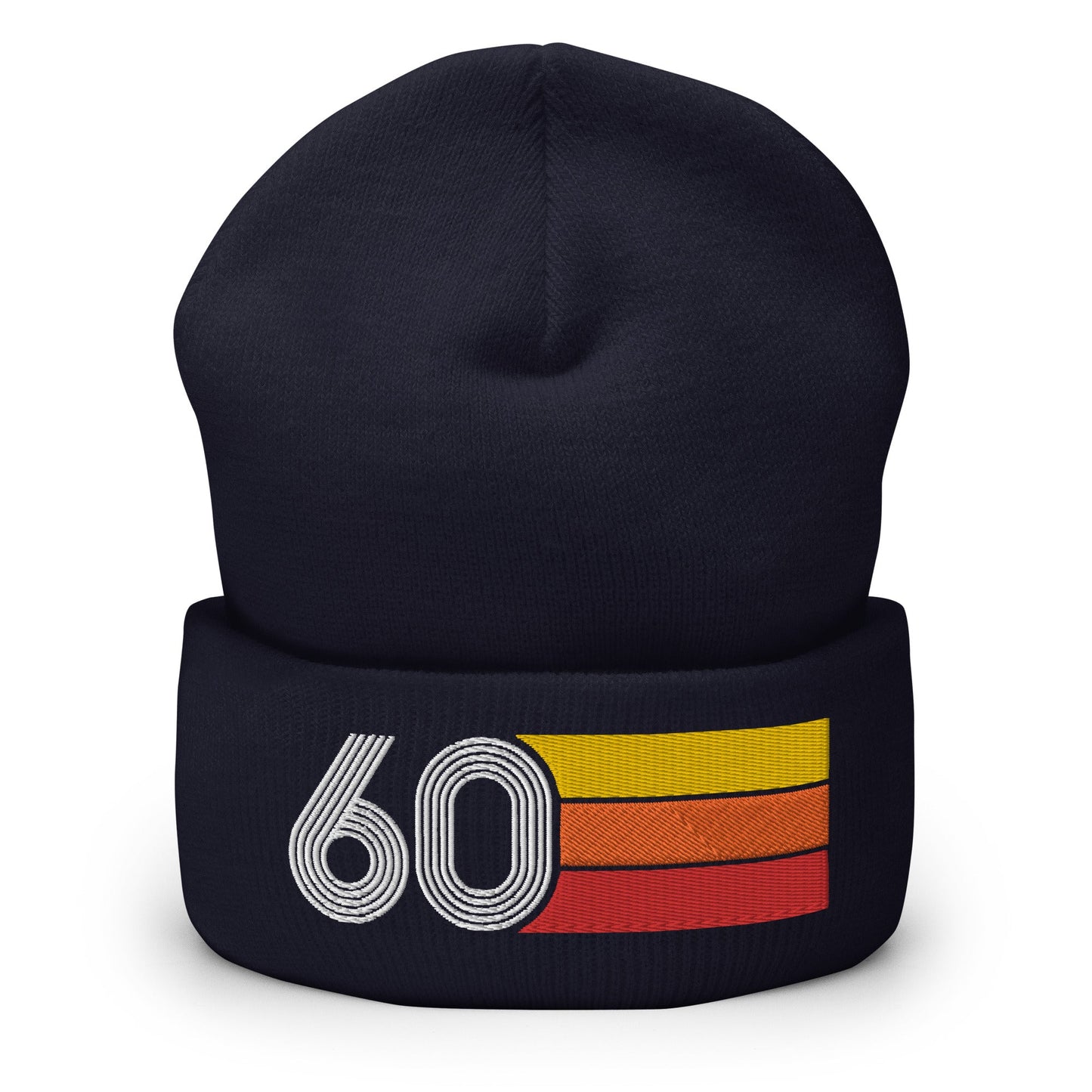 60 - 1960 Retro Tri-Line Cuffed Beanie - Styleuniversal