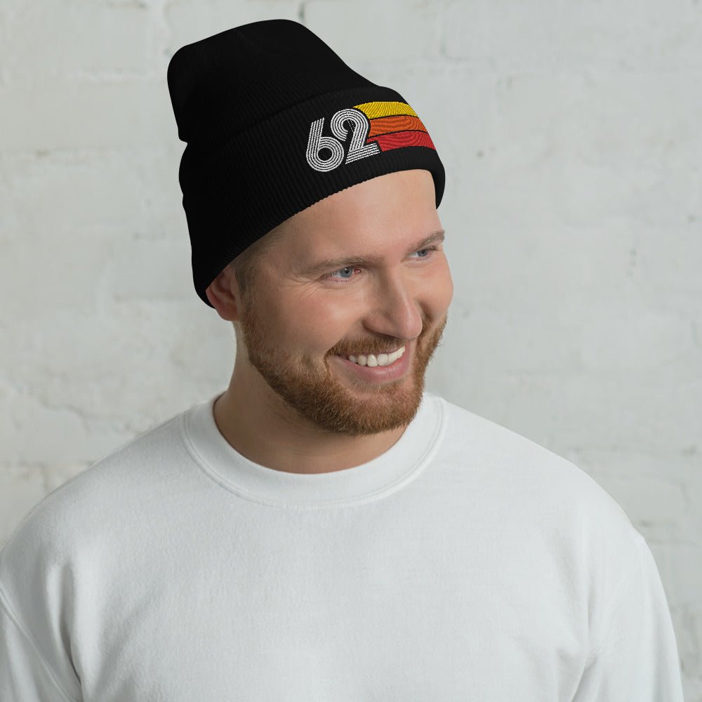 62 - 1962 Retro Tri-Line Cuffed Beanie - Styleuniversal