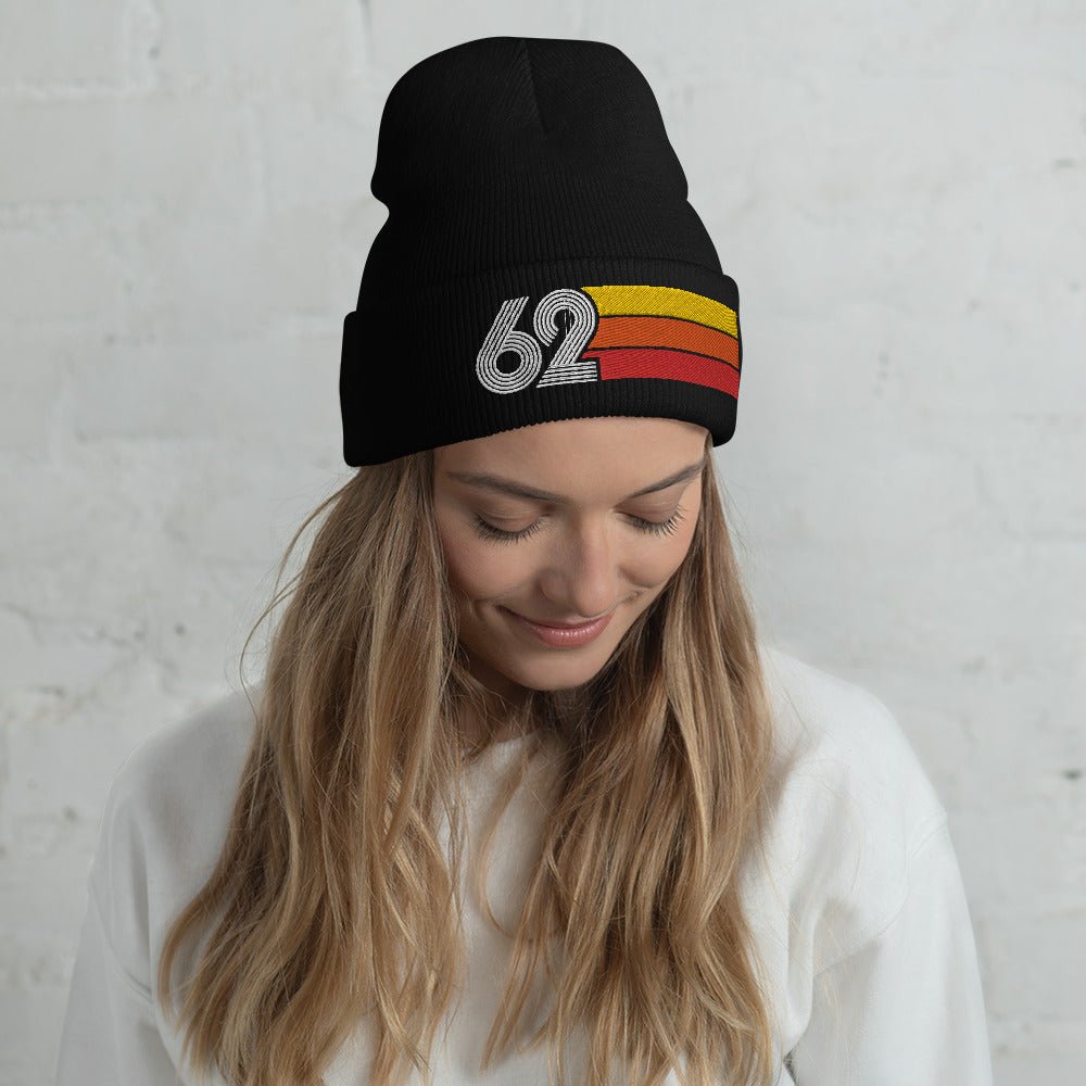 62 - 1962 Retro Tri-Line Cuffed Beanie - Styleuniversal