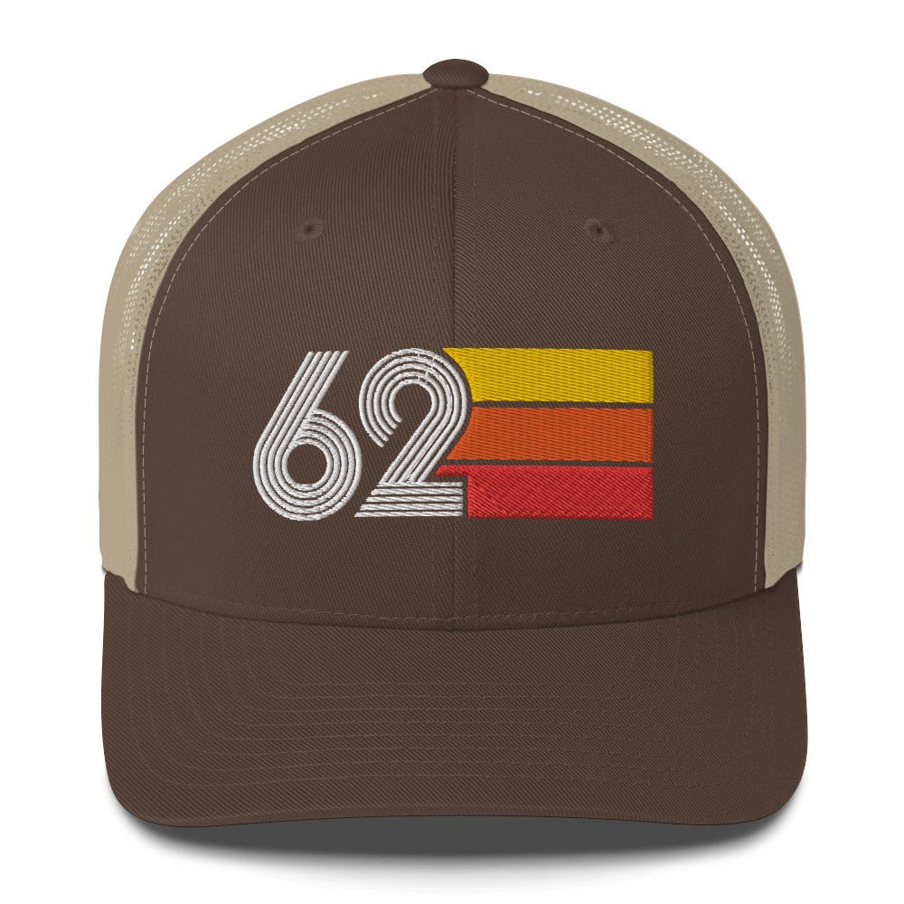 62 Number Retro Trucker Hat 1962 Birthday Gift Cap Decoration Party Idea for Women Men - Styleuniversal