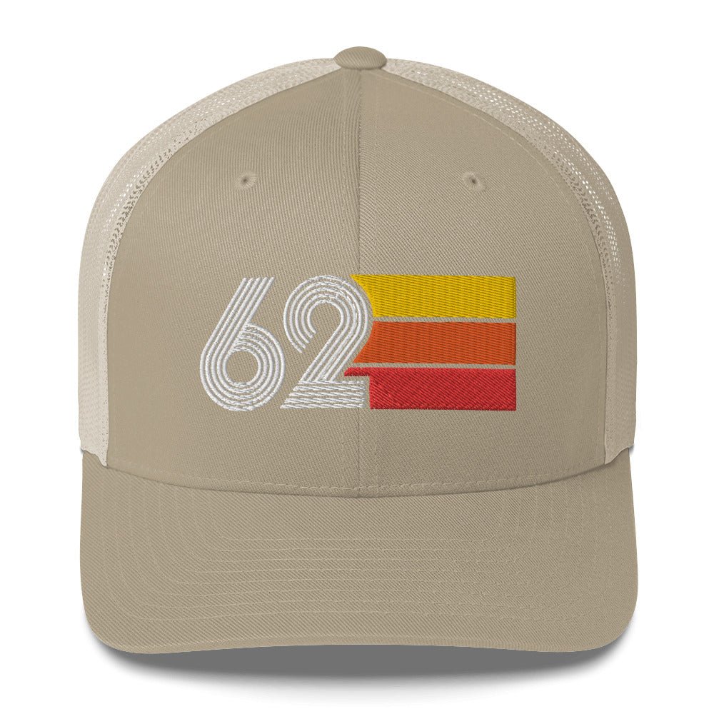 62 Number Retro Trucker Hat 1962 Birthday Gift Cap Decoration Party Idea for Women Men - Styleuniversal