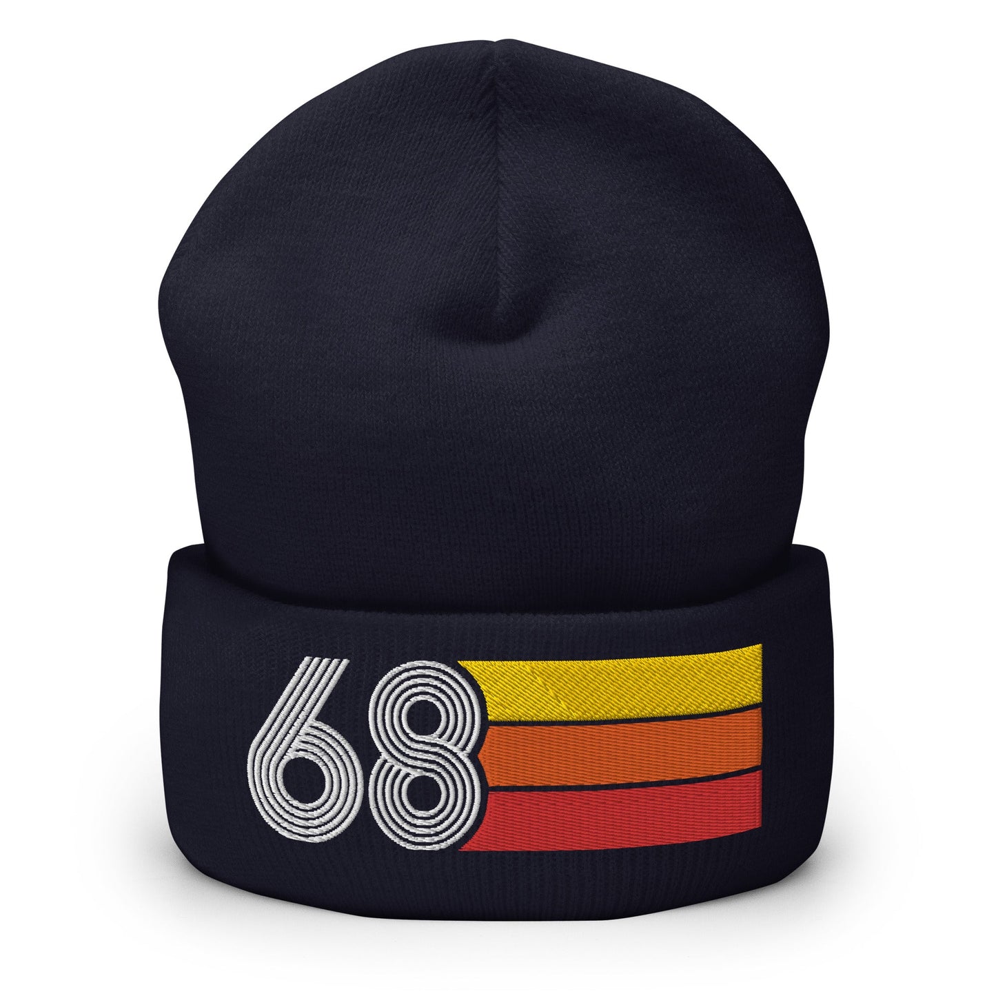 68 - 1968 Retro Tri-Line Cuffed Beanie - Styleuniversal