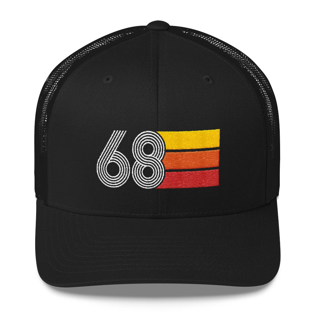 68 Number Retro Trucker Hat 1968 Birthday Gift Cap Decoration Party Idea for Women Men - Styleuniversal
