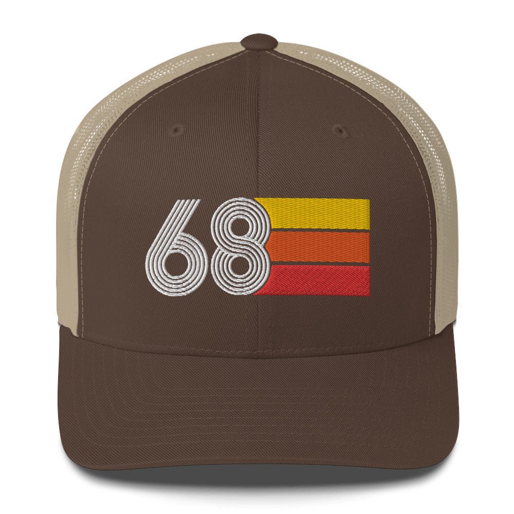 68 Number Retro Trucker Hat 1968 Birthday Gift Cap Decoration Party Idea for Women Men - Styleuniversal
