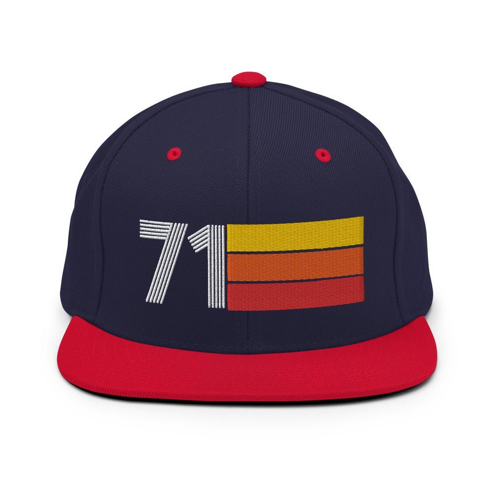 71 - 1971 Retro Tri-Line Snapback Hat - Styleuniversal