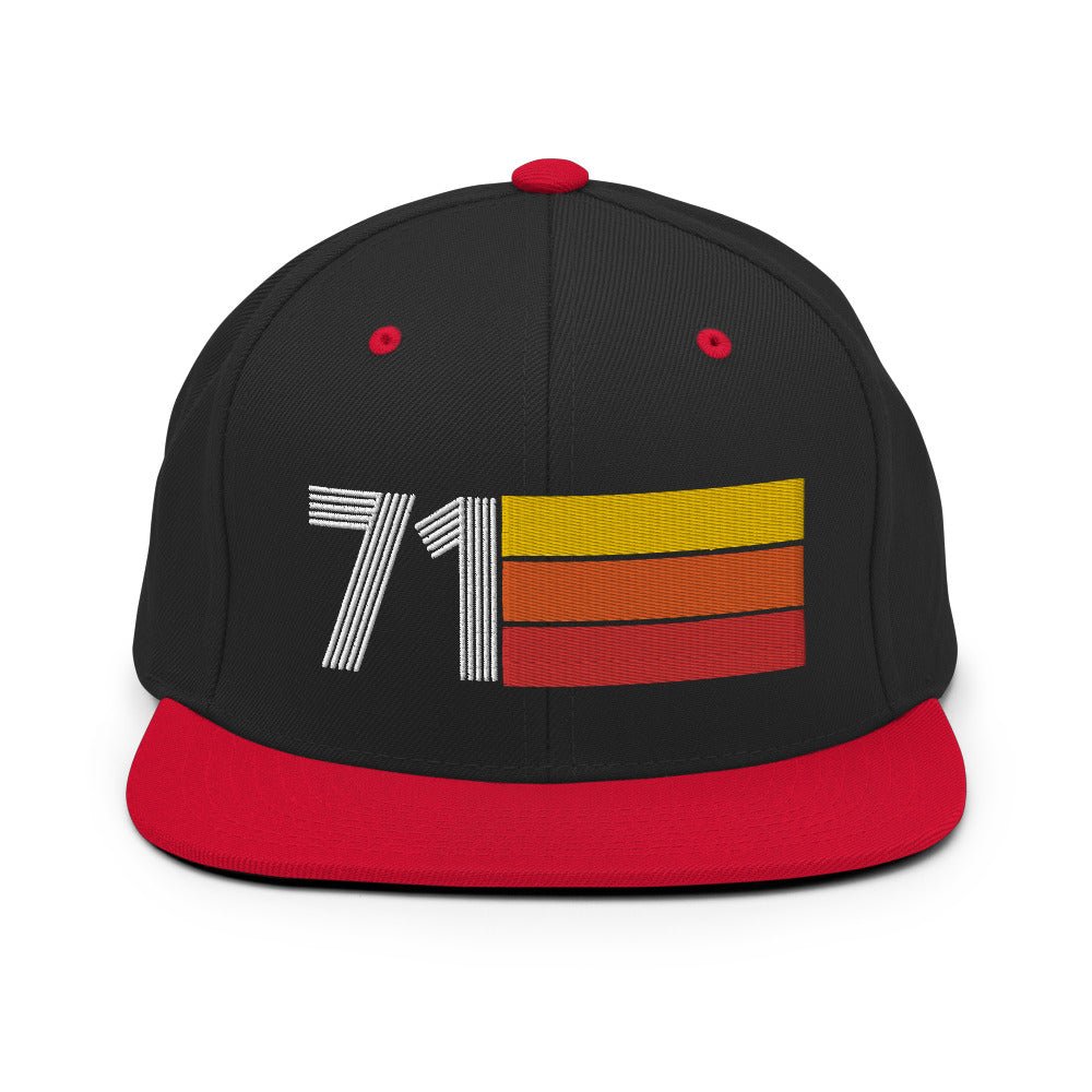 71 - 1971 Retro Tri-Line Snapback Hat - Styleuniversal