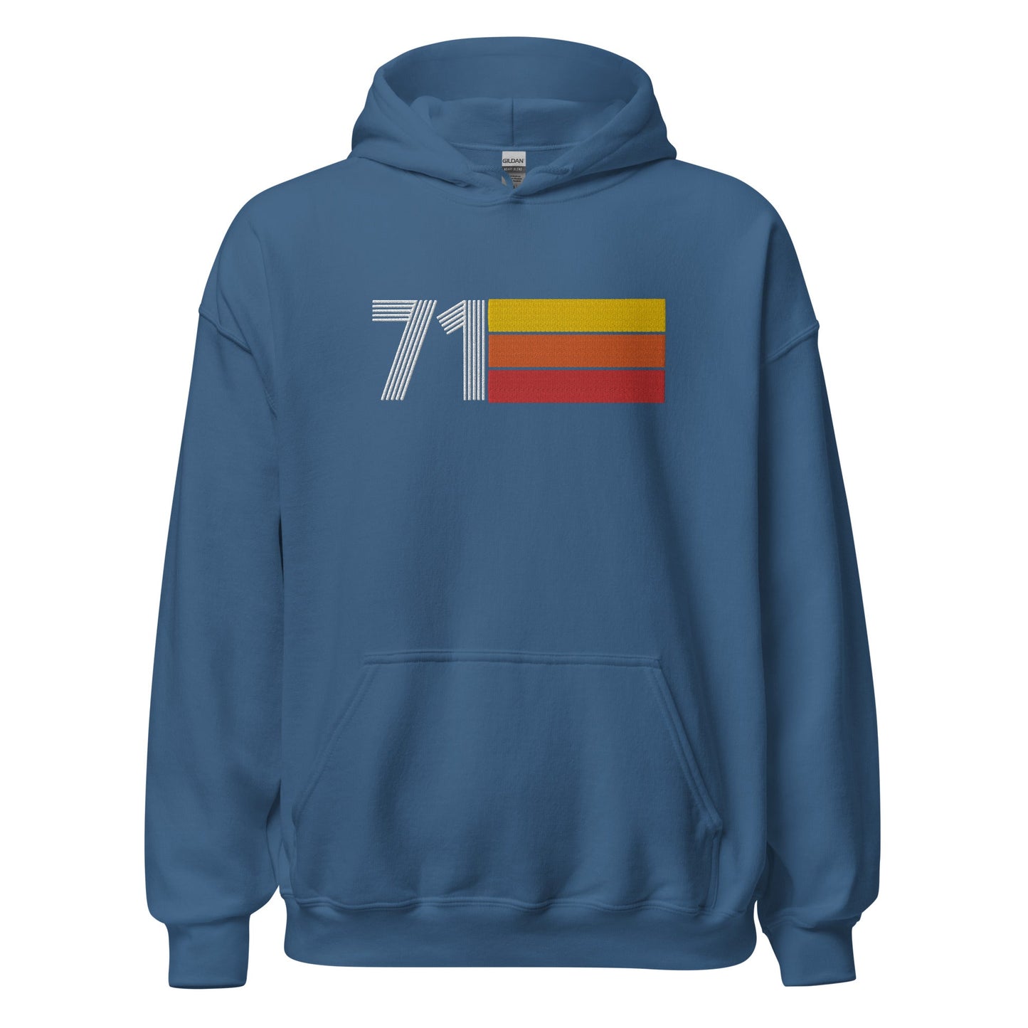 71 - Retro Tri-Line Large Embroidery Unisex Hoodie - Styleuniversal