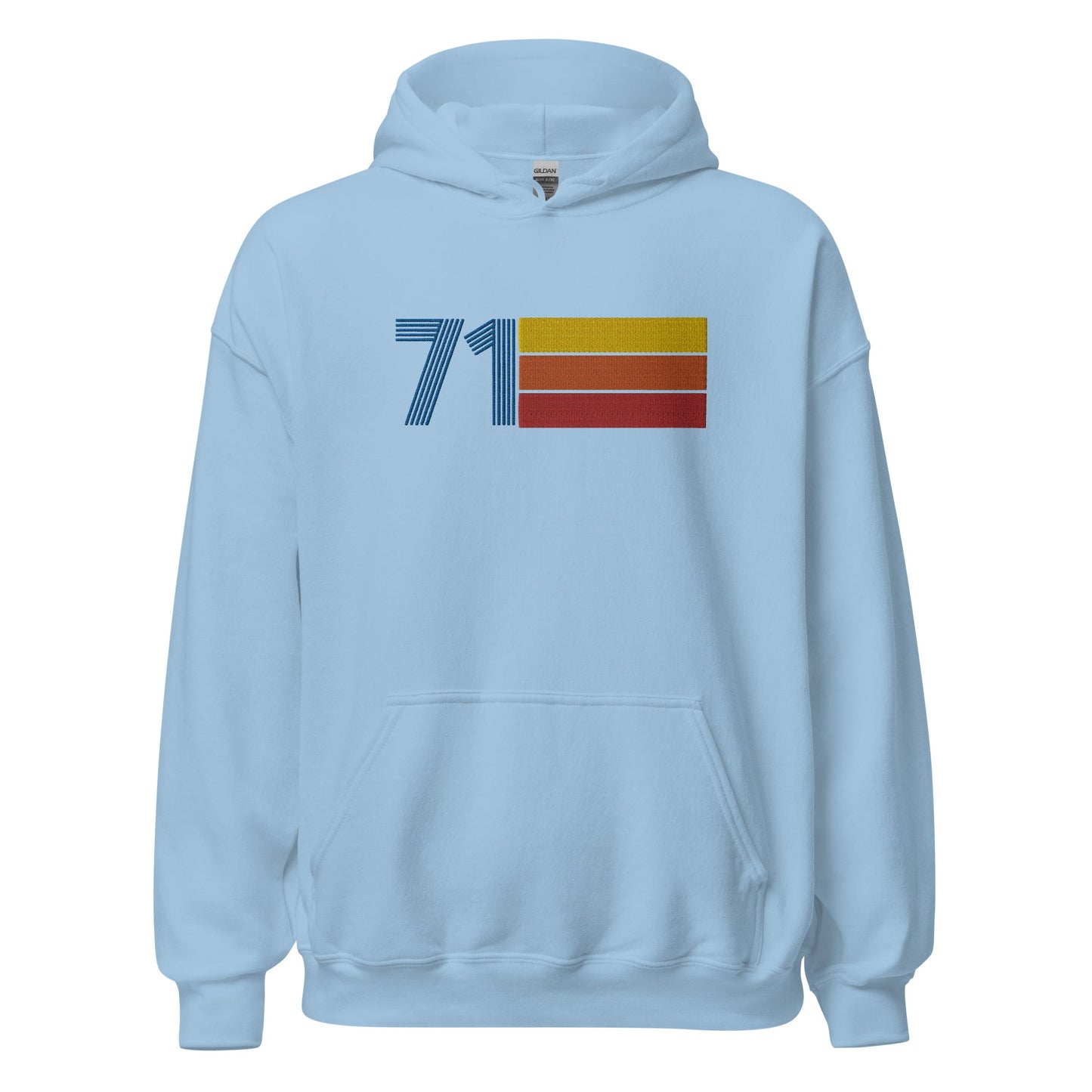71 - Retro Tri-Line Large Embroidery Unisex Hoodie - Styleuniversal