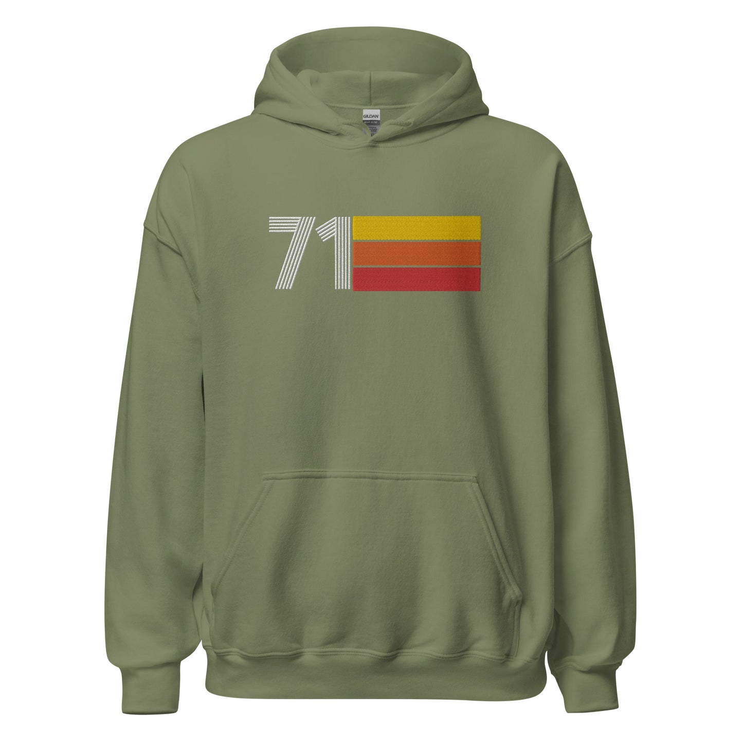 71 - Retro Tri-Line Large Embroidery Unisex Hoodie - Styleuniversal