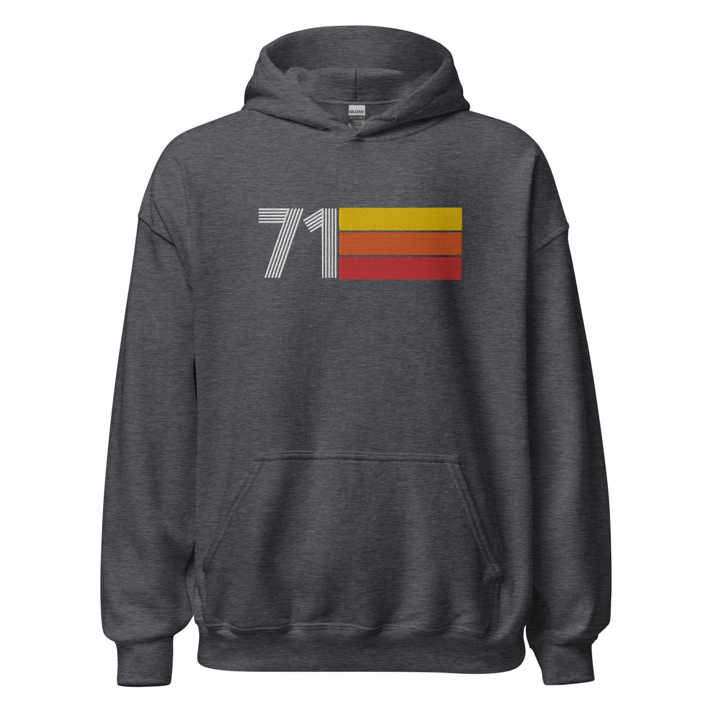 71 - Retro Tri-Line Large Embroidery Unisex Hoodie - Styleuniversal
