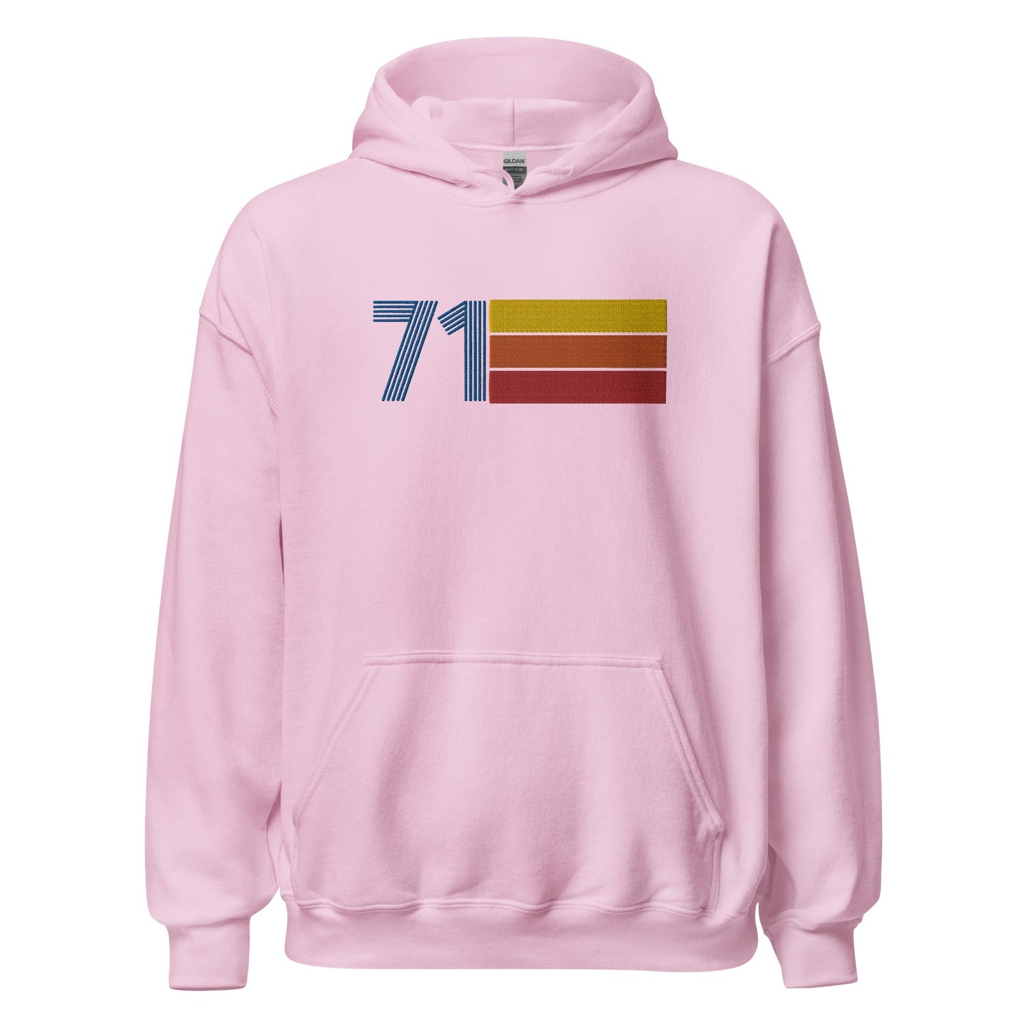 71 - Retro Tri-Line Large Embroidery Unisex Hoodie - Styleuniversal