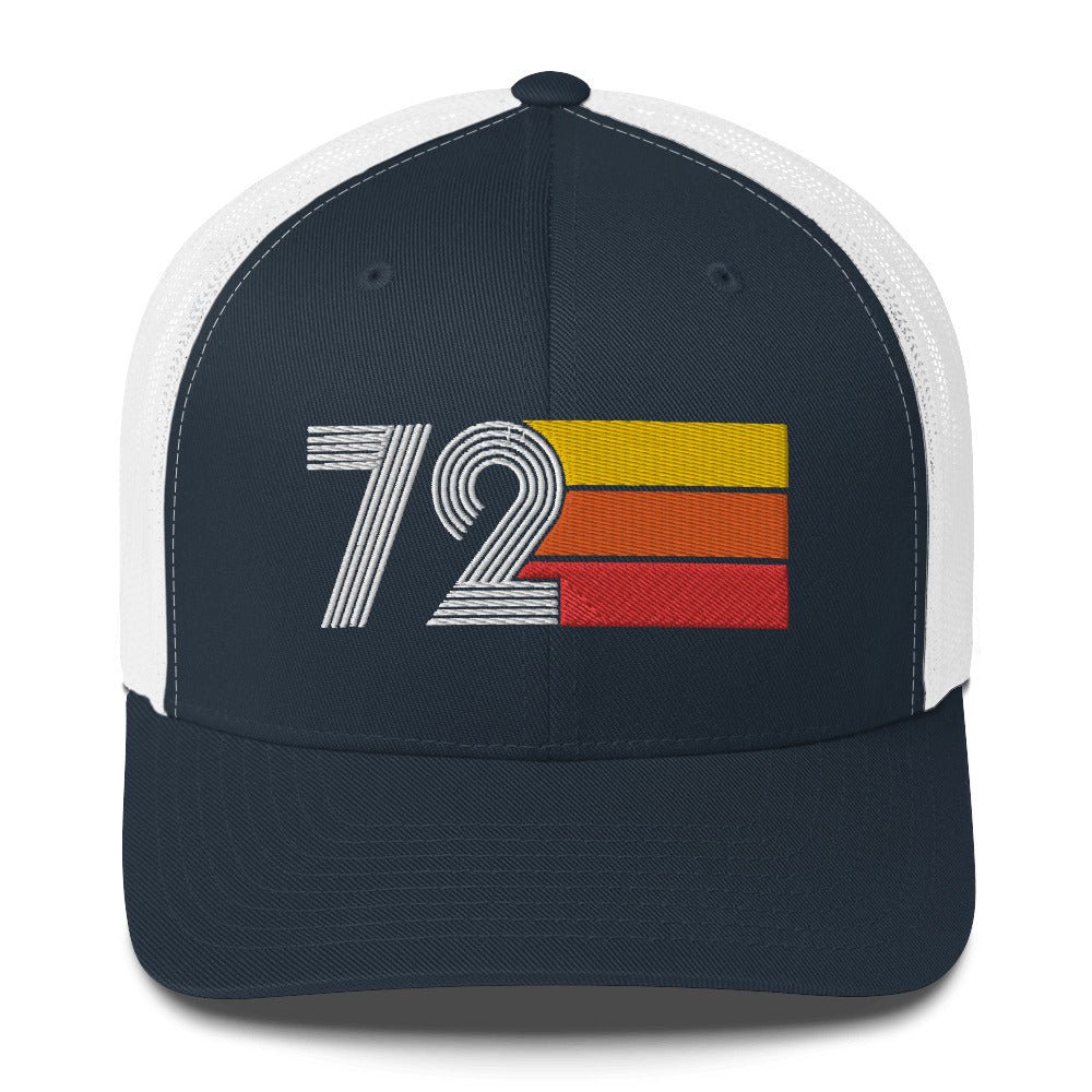 72 Number Retro Trucker Hat for Women Men -1972 50th Birthday Gift - Party Cap Decoration Idea - Styleuniversal
