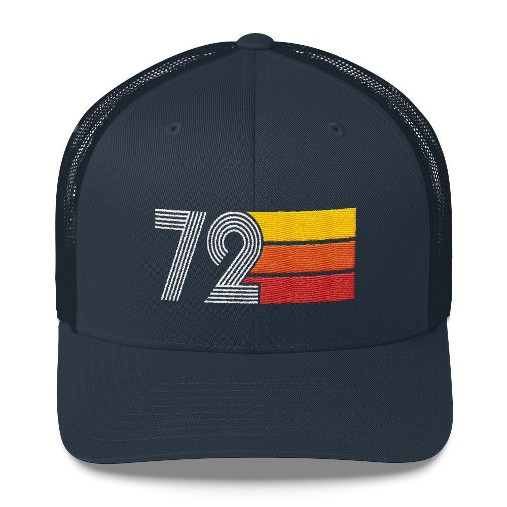 72 Number Retro Trucker Hat for Women Men -1972 50th Birthday Gift - Party Cap Decoration Idea - Styleuniversal
