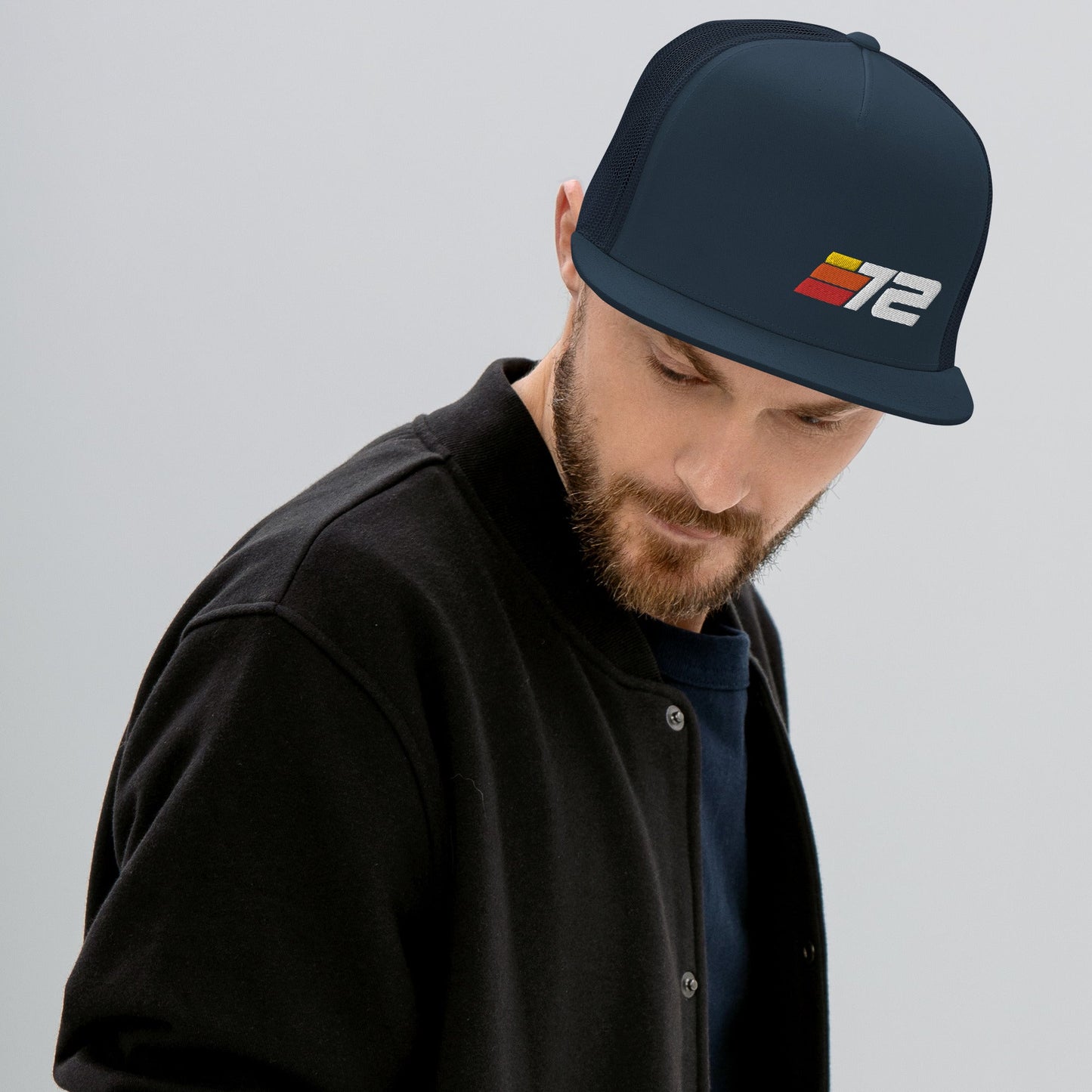 72 - Retro Sport Flat Bill Trucker Cap - Styleuniversal