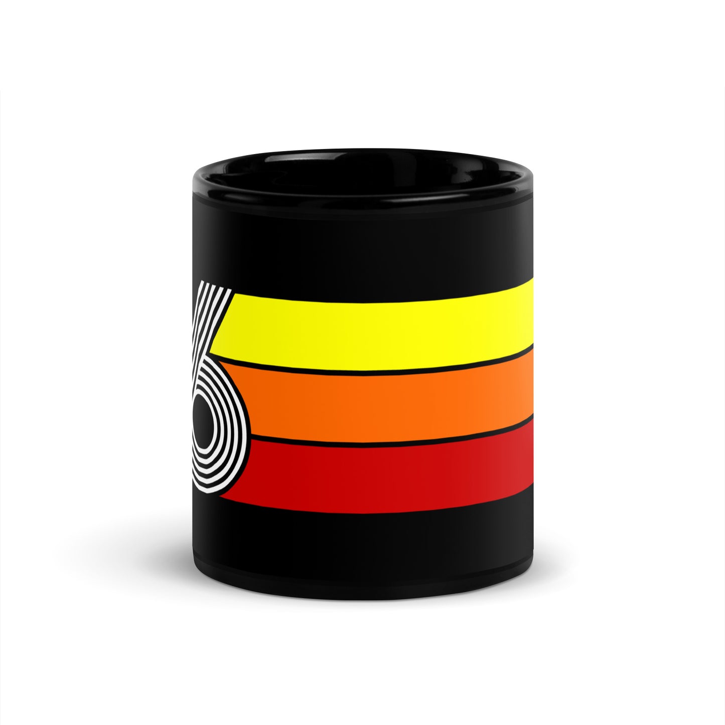 76 - 1976 Retro Tri-Line 11oz Black Glossy Mug