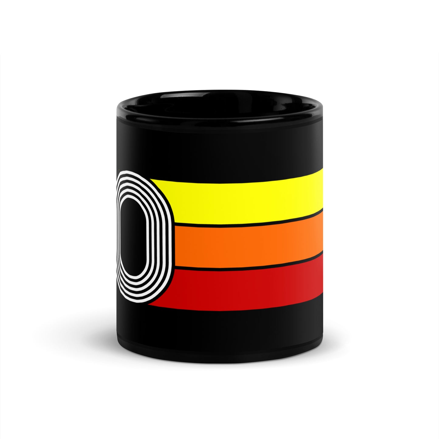 70 - 1970 Retro Tri-Line 11oz Black Glossy Mug