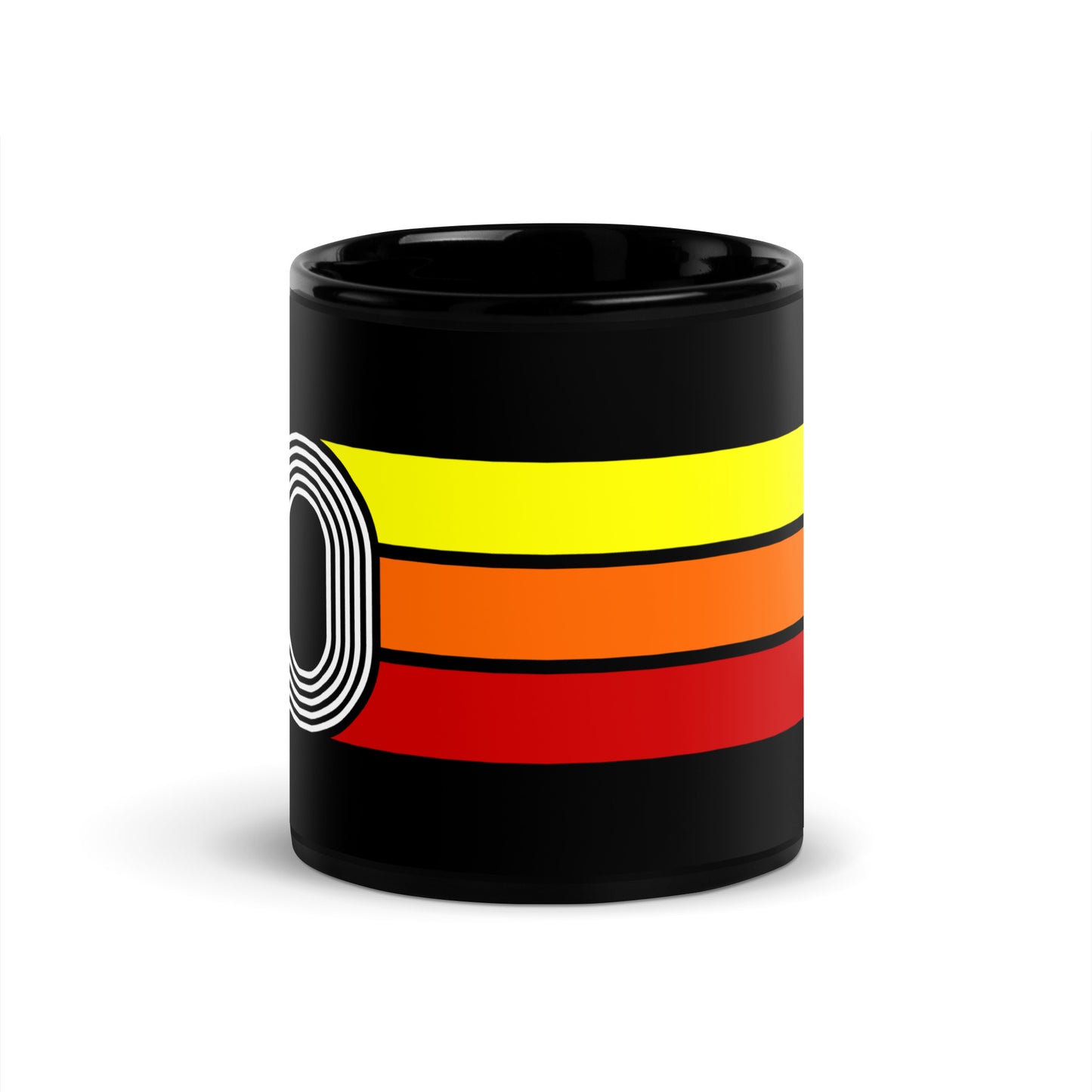 80 - 1980 Retro Tri-Line 11oz Black Glossy Mug