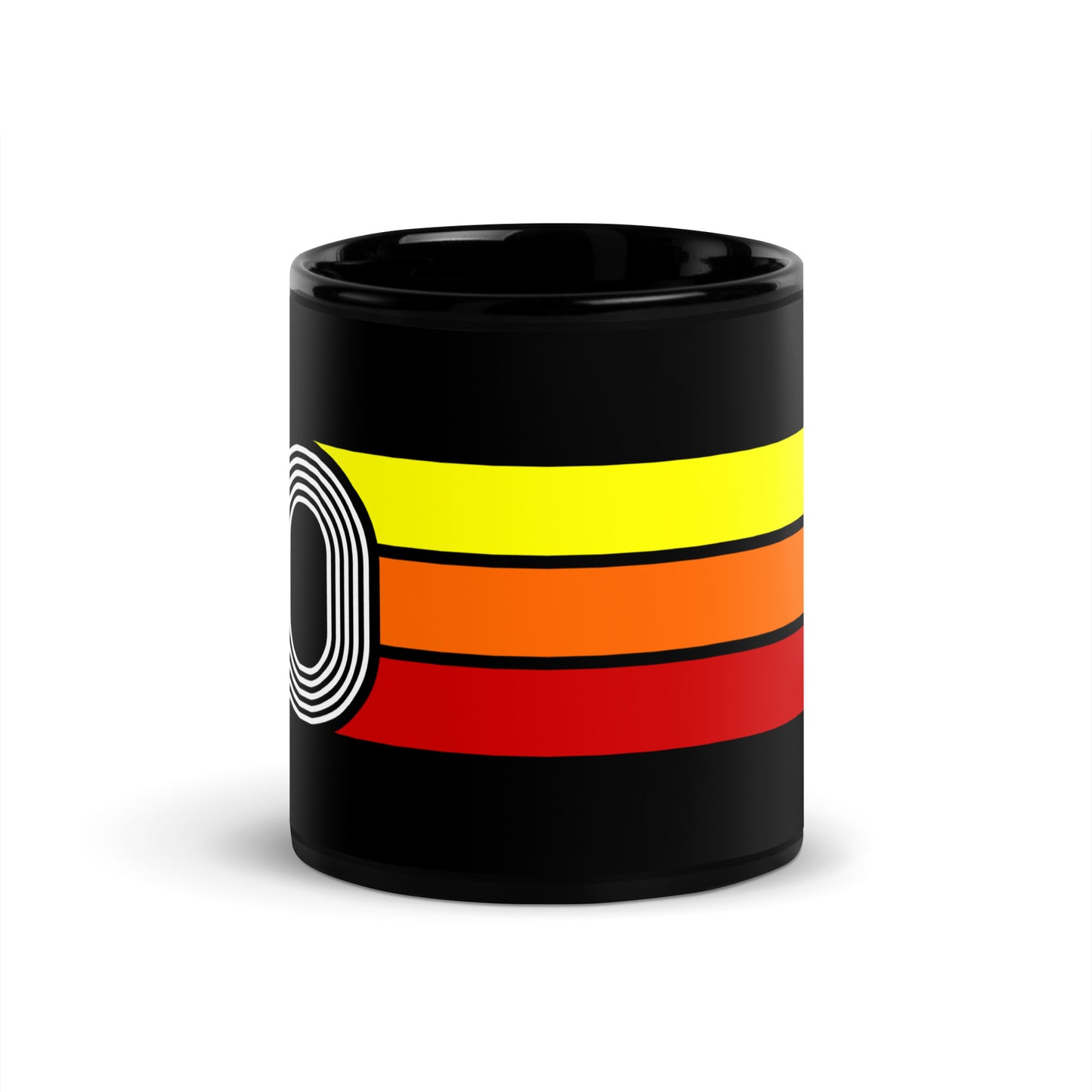 90 - 1990 Retro Tri-Line 11oz Black Glossy Mug