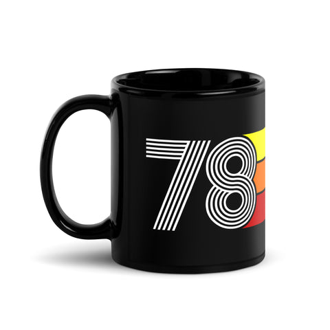 78 - 1978 Retro Tri-Line 11oz Black Glossy Mug