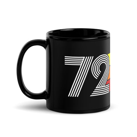 72 - 1972 Retro Tri-Line 11oz Black Glossy Mug