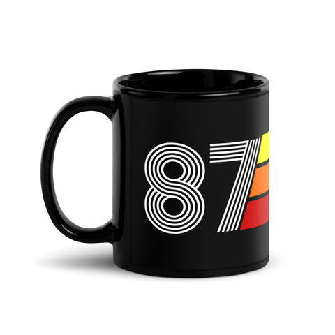 87 - 1987 Retro Tri-Line 11oz Black Glossy Mug
