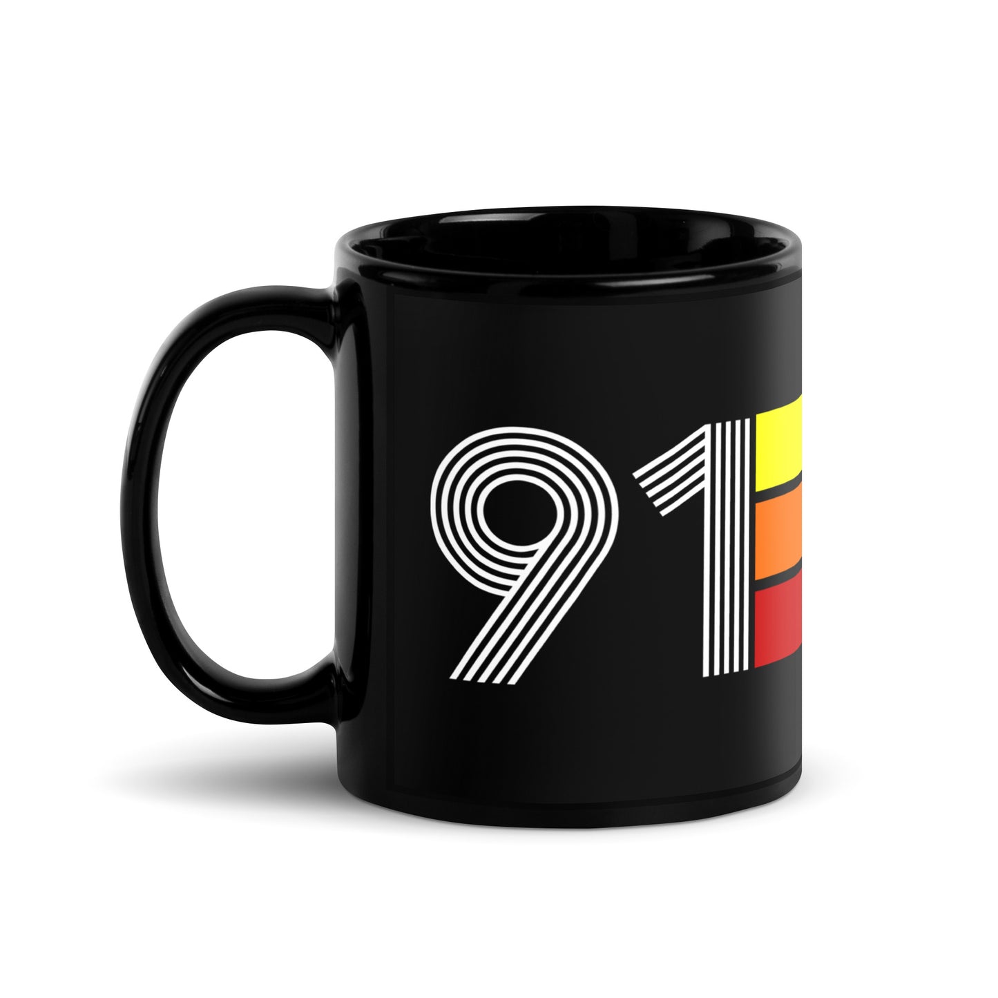 91 - 1991 Retro Tri-Line 11oz Black Glossy Mug