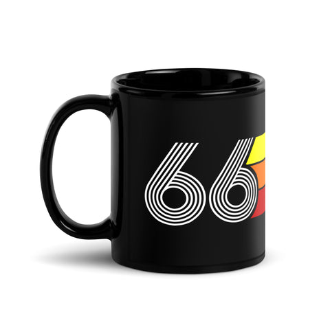 66 - 1966 Retro Tri-line 11oz Black Glossy Mug