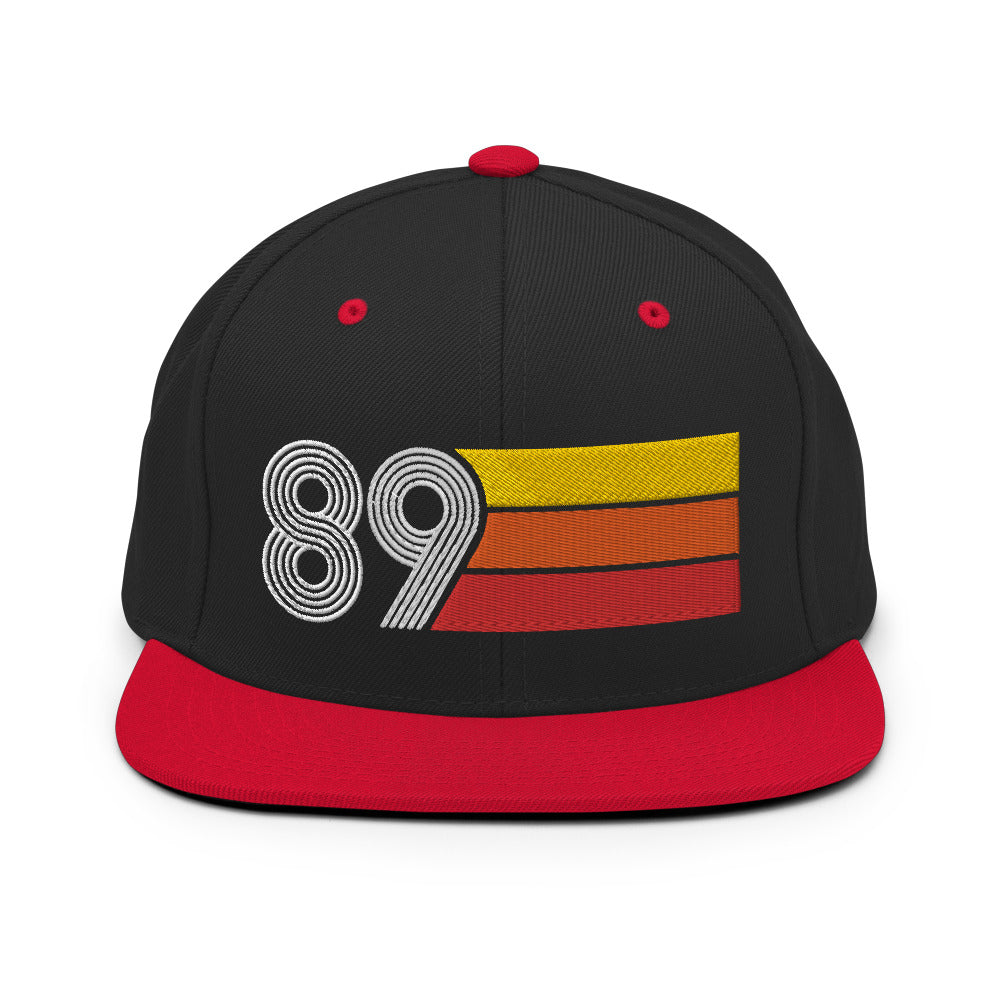 89 - 1989 Retro Tri-Line Snapback Hat