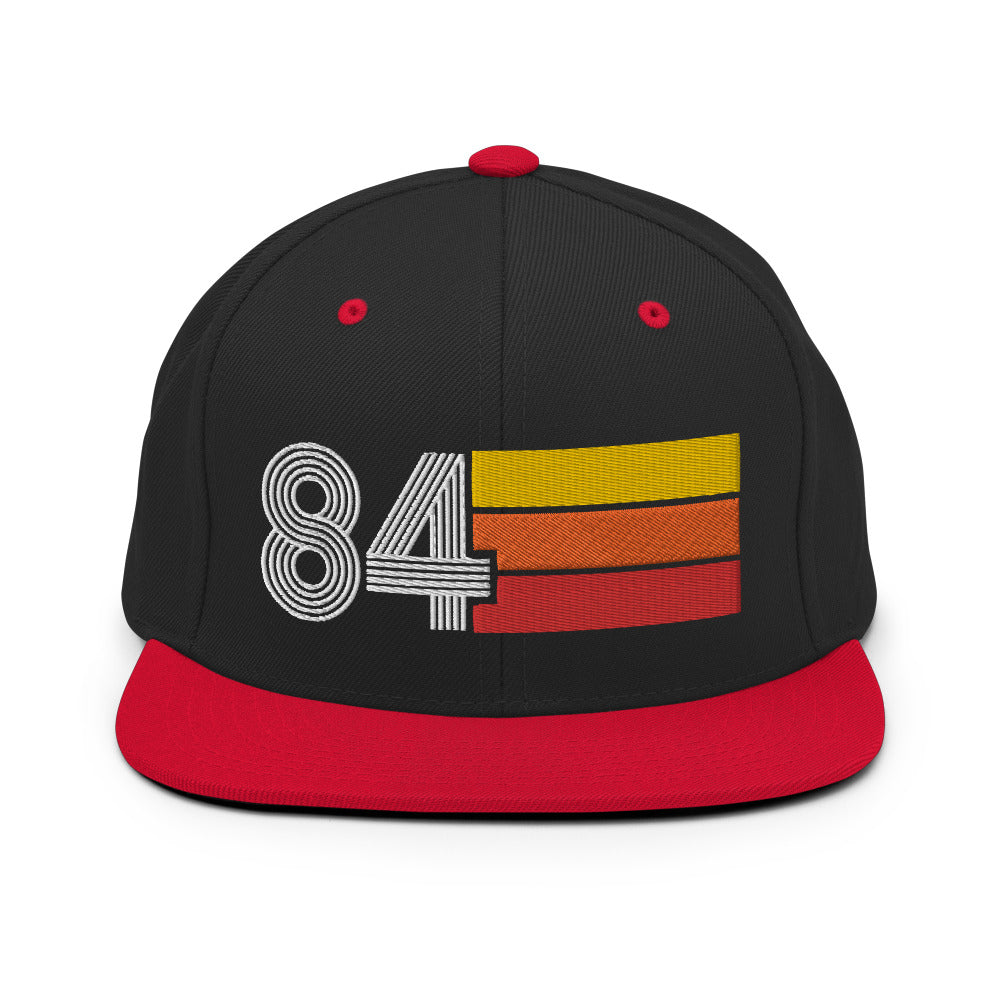 84 - 1984 Retro Tri-Line Snapback Hat