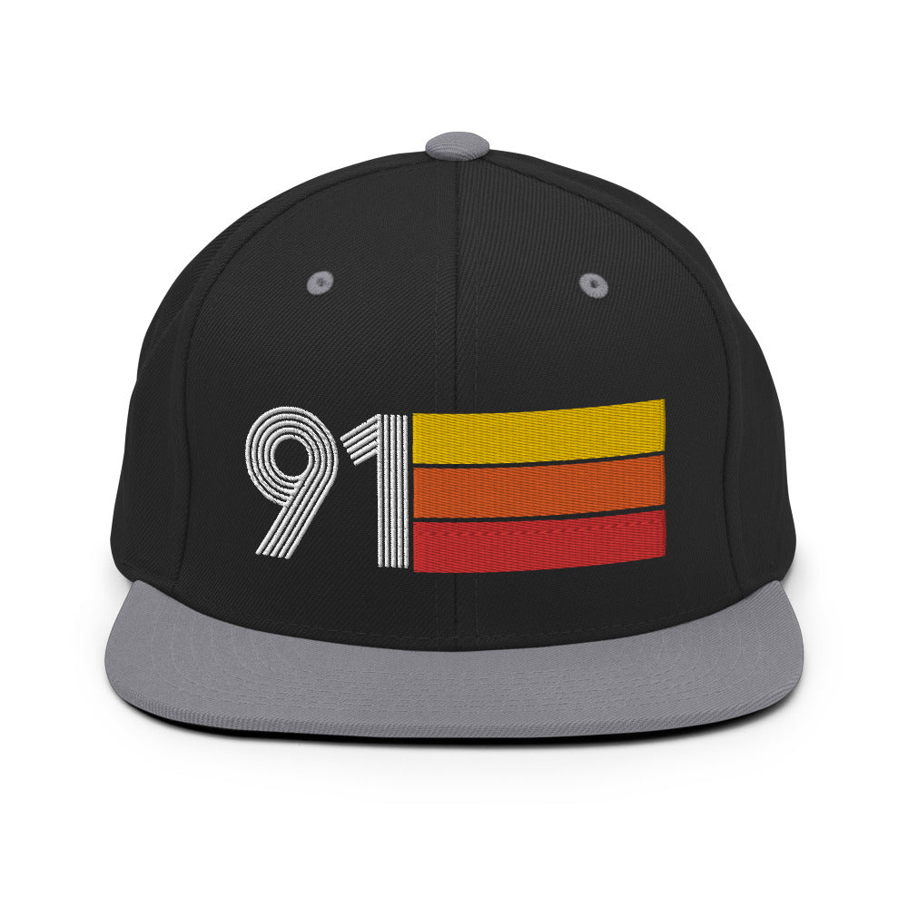 91 - 1991 Retro Tri-Line Snapback Hat